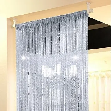 Door String Curtain 100cmX200cm Shiny Tassel Flash Line door Window Curtain Valance Divider Decorative for party bedroom wedding
