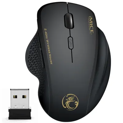 Wireless Mouse Ergonomic Computer Mouse PC Optical Mause with USB Receiver 6 buttons 2.4Ghz Wireless Mice 1600 DPI For Laptop