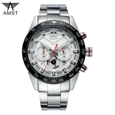 2019 Brand Luxury Full Stainless Steel Watch Men Business Casual Quartz Watches Military Wristwatch Waterproof Relogio AMST