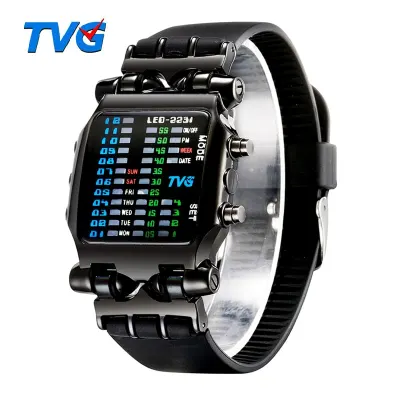 Luxury Brand TVG Watches Men Fashion Rubber Strap LED Digital Watch Men Waterproof Sports Masculino