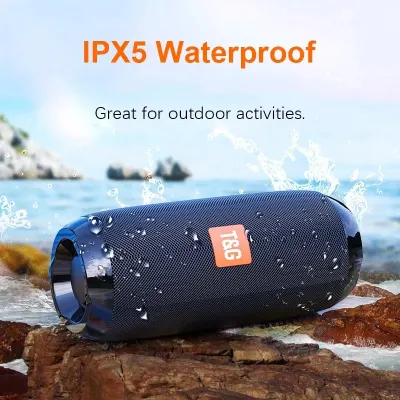 Wireless Bluetooth Speaker Waterproof Portable Outdoor Bass LED Column Loudspeaker FM Raido SD Card Aux Micro Hands-free