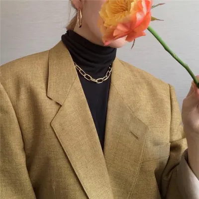 Retro necklace chains chain for women Exaggeration collares collar necklaces collier naszyjnik colar choker cadenagold fashion