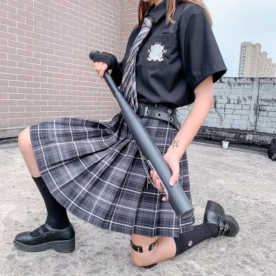 Summer Woman Mini Skirts Harajuku Korean Style Fashion Cute Kawaii Skirts For Girls High Waist Plaid Pleated Skirt Women
