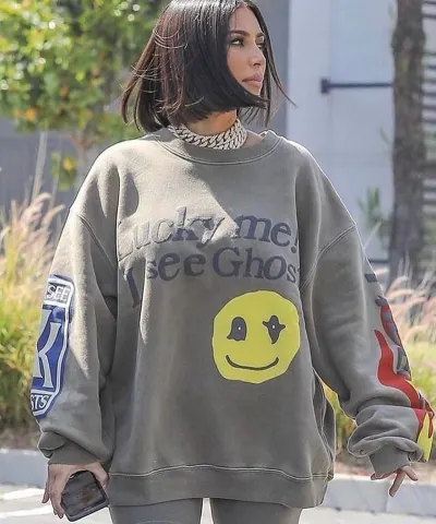 Foam 3d Kanye West Lucky Me i See Ghosts Hoodie Men Women Cotton Casual Fashion Winter Smiley Face Sweatshirts