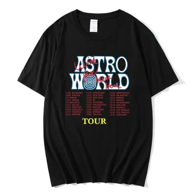 Travis Scott Astro World Tour Oversized T shirt men women1:1letter print T Shirts hip hop street wear kanye west ASTROWORLD T shirt