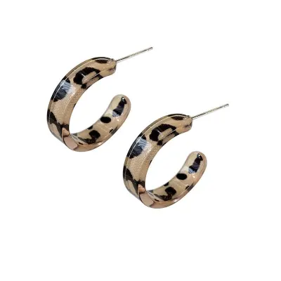 Autumn And Winter S925 Leopard Print Earrings Korea INS Geometric Resin Earrings 2020 New Fashion Jewelry Women