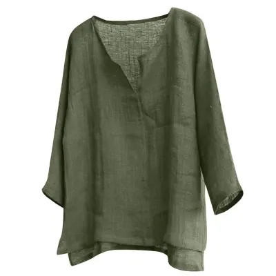 Men's Brief Breathable Comfy Solid Color Long Sleeve Loose Casual shirt Blouse office blouse loose men s linen shirts plus size