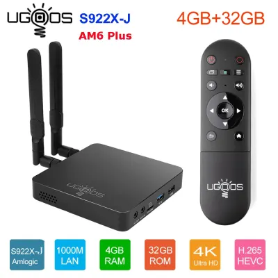 UGOOS AM6B Plus Wifi 6 TV BOX Amlogic S922X-J Smart Android 9.0 DDR4 4GB 32GB AM6 Plus 2.4G 5G WiFi 1000M TVBOX Media Player