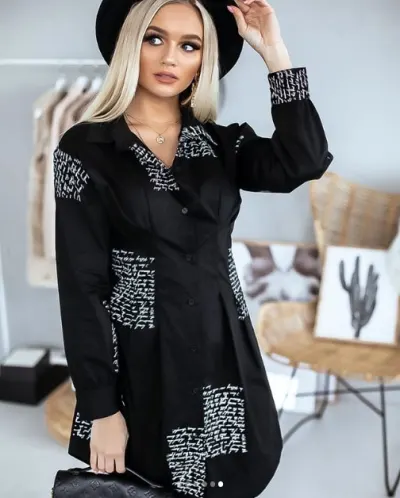 Women Long Sleeve V neck Loose Blouse New Femal Ladies Sexy Pus Size Dress Elegant Party Dress Clothing Office Lady Shirts Dress