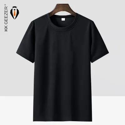 T Shirt Men 6XL 7XL 8XL Sports Running Fitness Quick Dry Plus Size Solid Color Black T shirts Summer Tee Breathable Tshirt Loose