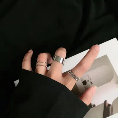 Fashion Simple Design anillos Vintage Silver Color Joint Rings Sets for Women Jewelry Korean Version Joint Rings