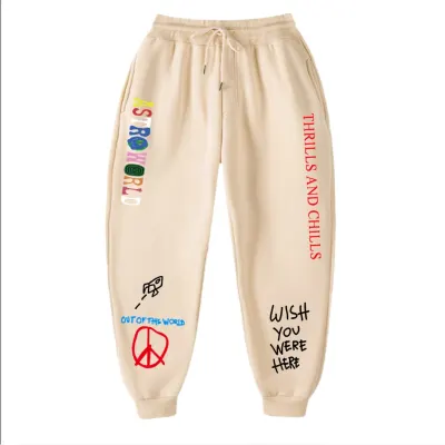 Autumn Winter Pants Men Women TRAVIS SCOTT ASTROWORLD Letter Printed Jogging Pants Hip Hop Streetwear Men Sweatpants Trousers