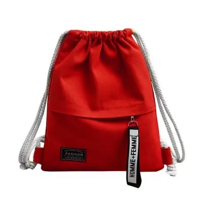 Canvas Drawstring Backpack School Gym Canvas Drawstring Bag Canvas Storage Pack Rucksack Pouch for school back pack for teen