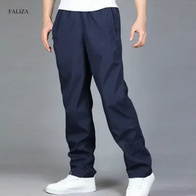 FALIZA Men's Casual Pants Breathable Quick Dry Loose Wide Leg Trousers Spring Autumn Cargo Pants Pantalon Hombre Plus 6XL PA61