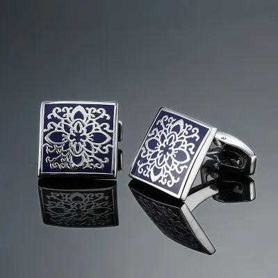 New high quality mahogany carbon fiber enamel technology retro pattern Cufflinks fashion men s French shirt Cufflinks