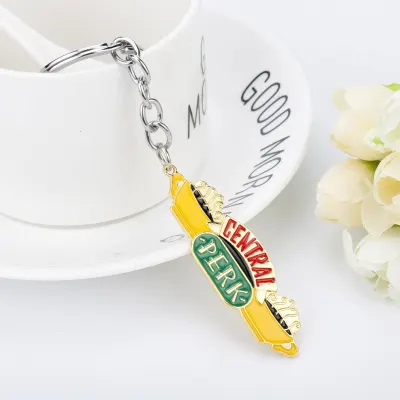 Friends TV Show Keychain Central Perk Coffee Time Photo Frame Pendant Key Chain For Best Friend Car Keyring Llavero Jewelry Gift