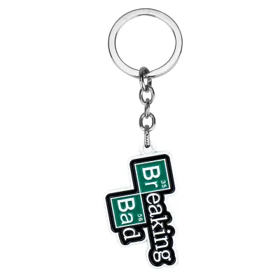 HEYu Jewelry TV Breaking Bad BA BR Keychain Chemucal Symbol Heisenberg Mask Walter Cosplay Pendant Keyring Key Chain