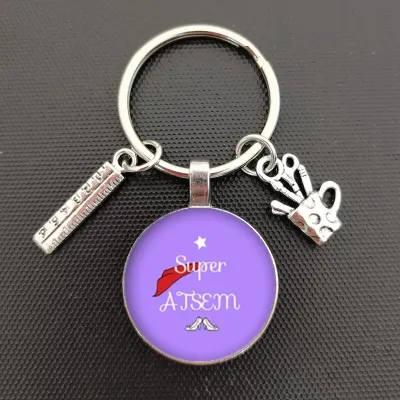 Fashion New Dear Teacher Round Glass Keychain Handmade DIY Ruler Pen Holder Decoration Pendant Keychain Teacher s Day Gift
