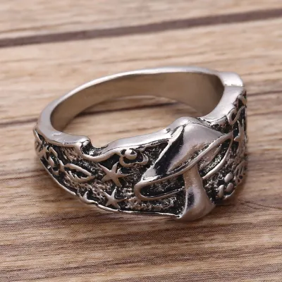 Vintage Star Flower Pattern Ring for Women Men Multi Size Femme Statement Retro Punk Hip Hop Biker Finger Party Night Club Ring