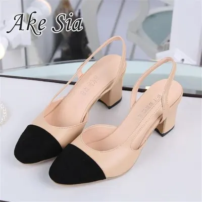 Hot sale Summer Women Shoes Dress Shoes mid Heel Square head fashion Shoes Wedding party Sandals Casual Shoes women