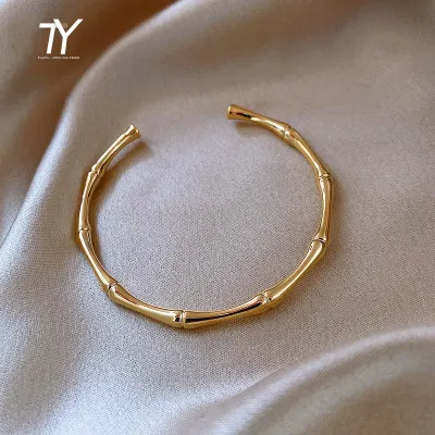 new design bamboo shape adjustable size Bracelet for woman fashion luxury Korean jewelry retro girls unusual Bracelet