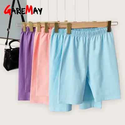 Women's Cycling Shorts with High Waist Casual Elastic White Cotton Slimming Sexy Super Short Summer Women Biker Shorts Black