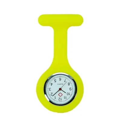New Solid Color Clip On Analog Digital Brooch Fob Medical Nurse Pocket Watch Gift Batteries Medical Quartz Watch Decor Accessory