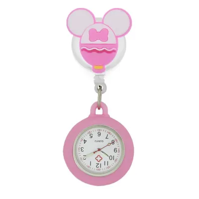 Lovely cartoon models nurse doctor Retractable silicone pocket watches colourful gift for hospital medical women mens badge reel