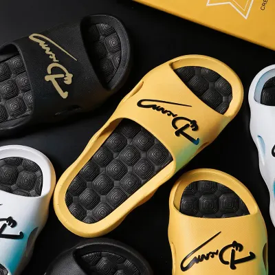 Men Women Summer Slippers Fashion Creative Thick Soled Beach Shoes Couple Simple Sandals Female Male Home Floor Indoor Slides