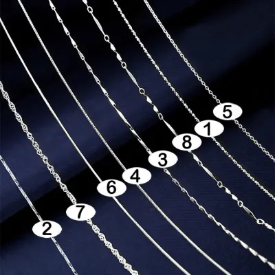 Trustdavis Genuine 925 Sterling Silver Water wave Snake Box Chain For Woman 40cm 45cm 0 7 0 8mm Chain Necklace DC06