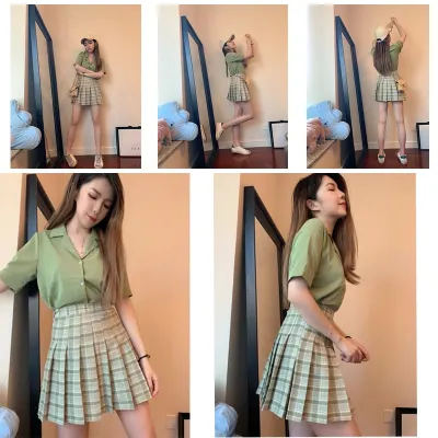 Women Pleat Skirt Harajuku Preppy Style Plaid Skirts Mini Cute Japanese School Uniforms Ladies Jupe Kawaii Skirt Saia Faldas