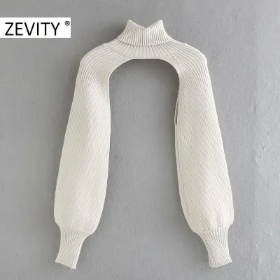 Zevity New Women Turtleneck Collar Long sleeve Knitting Sweater Femme Chic design Casual Pullovers High Street Ladies Tops S434