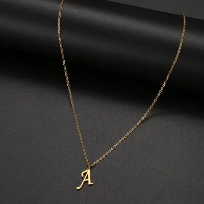 DOTIFI For Women A Z Alphabet Letter Pendant Necklaces Personalization Stainless Steel Necklace Glamour Jewelry