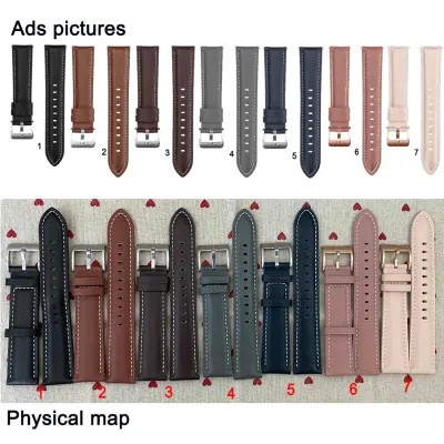 20mm 22mm Fashion Leather Watch Band Strap for Samsung Galaxy Watch Active 2 40mm 44mm Replacement Wrist strap Elegant Bracele