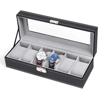 1 2 3 5 6 Grids Watch Box PU Leather Watch Case Holder Organizer Storage Box for Quartz Watches Jewelry Boxes Display Best Gift