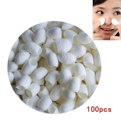 100Pcs Silkworm Balls Purifying Whitening Exfoliating Scrub Blackhead Remover Natural Silk Cocoons Facial Skin Care Best Gifts