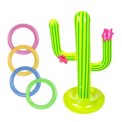 Summer Playing Swimming Pool PVC Inflatable Cactus Pool Tossing Game Set Floating Pool Toys Beach Party Supplies Party Travel f5