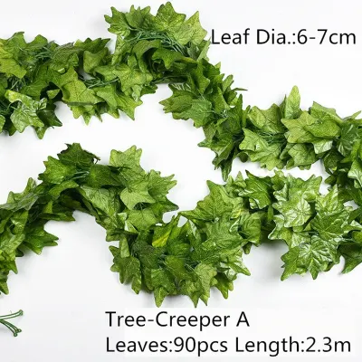10 Style 1pc Artificial Decoration Vivid Vine Rattan Leaf Vagina Grass Plants Grape Leaves For Home Garden Party Decor B1015