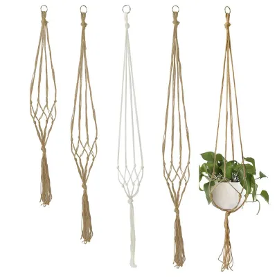 90 105 122cm Macrame Plant Hanger Baskets Flower Pots Holder Balcony Hanging Decor Knotted Lifting Rope Home Garden Supplies