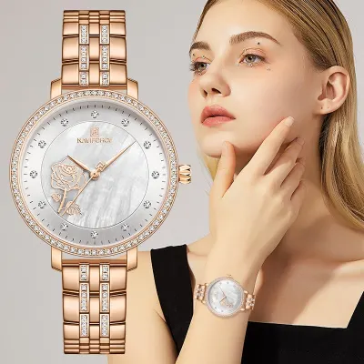 NAVIFORCE Rose Gold Watch Women Watches Ladies Creative Steel Women's Bracelet Watches Female Waterproof Clock Relogio Feminino