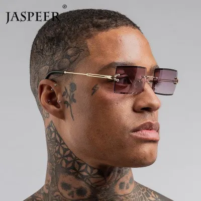 ASPEER New Rimless Rectangle Sunglasses Women Men Shades Brand Designer Gradient UV400 Sun Glasses Retro Frameless Sunglasses