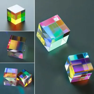 CMY Op-tic Prism Cubes - Optical Glass Prism Color Shape RGB Dispersion Six Sidedchild Educational Toy Children Toys