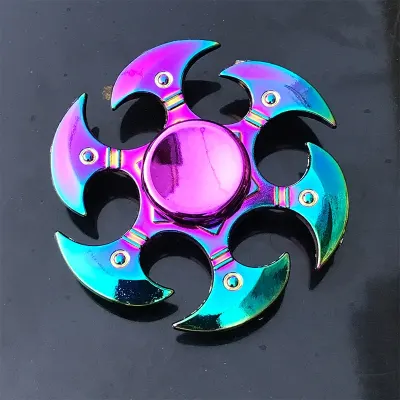 New Rainbow Metal Hand Spinner Focus Toy Ninja Fidget Spinner R188 Electroplate Hybrid Bearing Toys for Children Wholesale