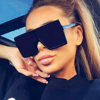 Oversized Shades Sunglasses Women Black Fashion Square Big Frame Sun Glasses Female Vintage Retro Glasses Unisex Oculos Feminino