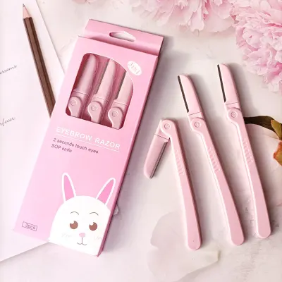 3Pcs Eyebrow Trimmer Safe Facial Blades Shaping Knife Eye Brow Shaver Face Hair Removal Razor Blades Woman Makeup Tools