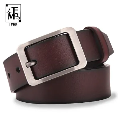 LFMB]Men's belt leather belt men pin buckle cow genuine leather belts for men 130cm high quality mens belt cinturones hombre