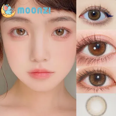 MOONZI mint brown contact lens small beautiful Pupil Colored Contact Lenses for Eyes yearly natural degree Myopia prescription