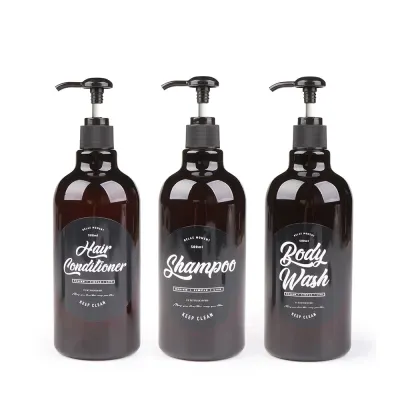 3 in 1 Set Bathroom Soap Dispenser 500ml Shampoo Body Wash Hair Conditioner Bottle Plastic Storage Bottle Press Pump Sub bottle