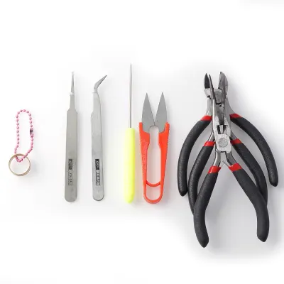 8pcs set Jewelry Making Tool Kits Pliers Set With Round Nose Plier Side Cutting Pliers Wire Cutter Scissor Beading Tweezers