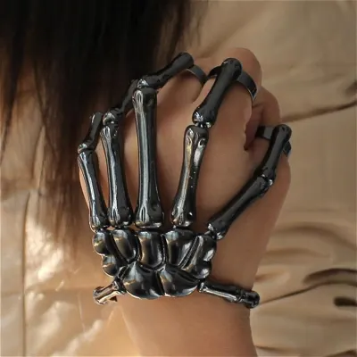 Steam Punk Bracelet For Men Gothic Hand Skull Skeleton Elasticity Adjustable Couple Women Bracelet Bangles Jewelry